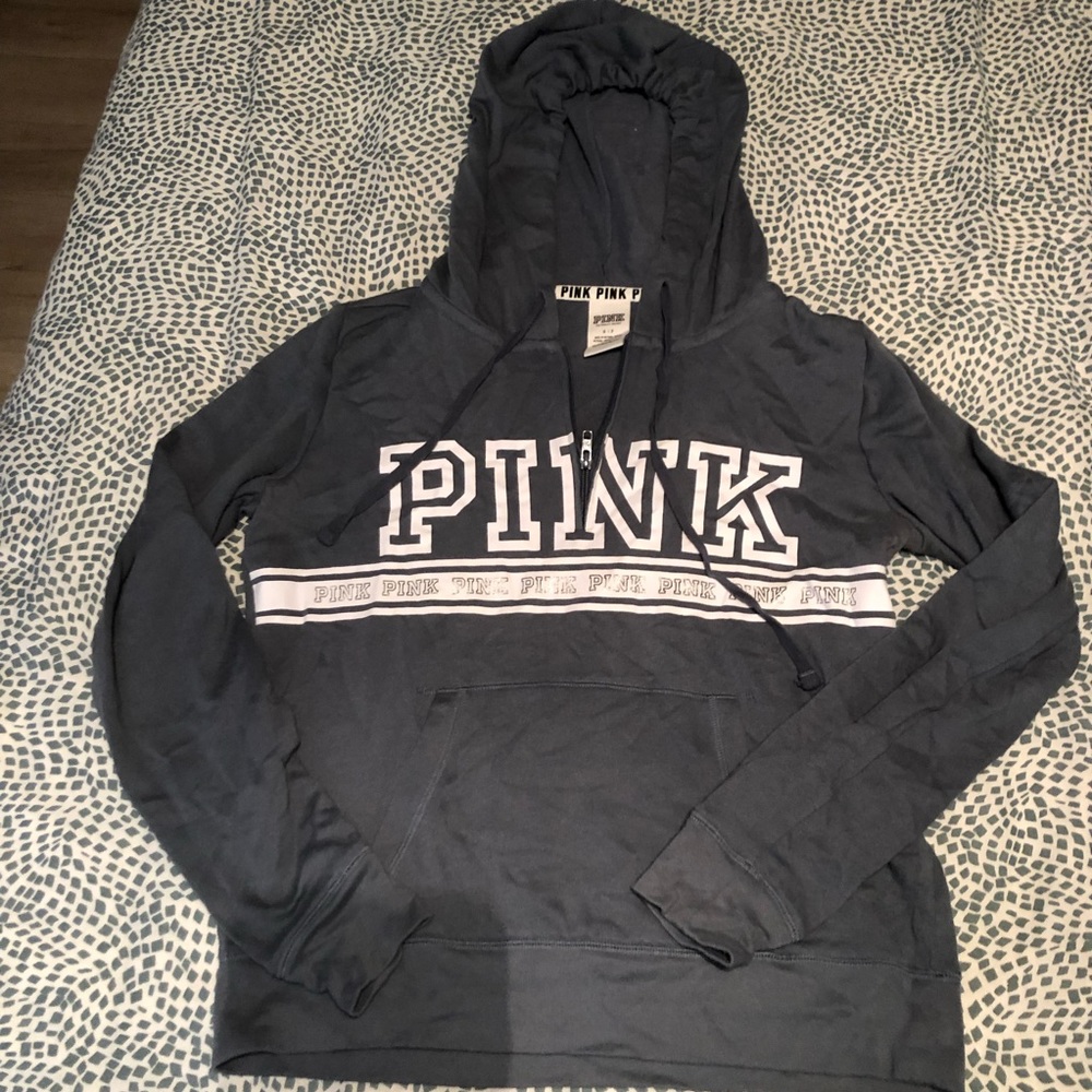 VS Pink Grey/Blue Quarter-Zip Hoodie